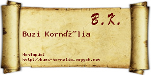 Buzi Kornélia névjegykártya